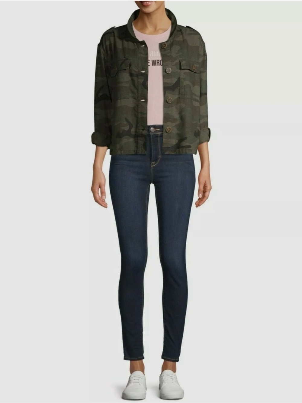 NWOT Time and Tru Olive Green Camo Utility Jacket - Picture 2 of 10